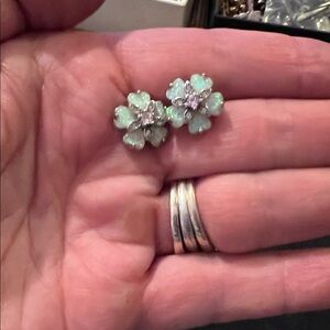 925 Sterling Silver & opal earrings